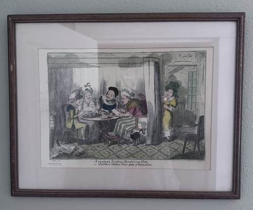 Antique hand colored - hand, etching